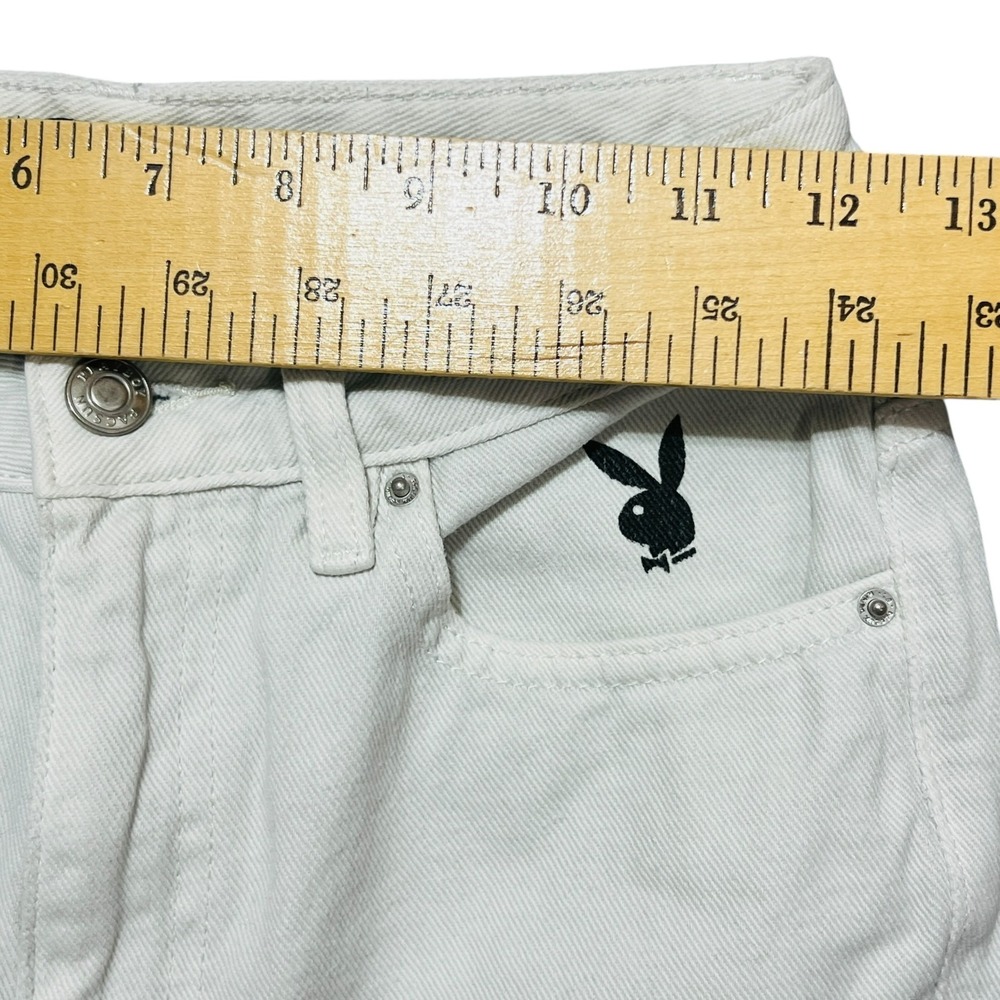 PLAYBOY Pacsun Flower Boyfriend Jeans Sz 25 90s Y2K Distressed Back Slash Retro - Picture 12 of 14